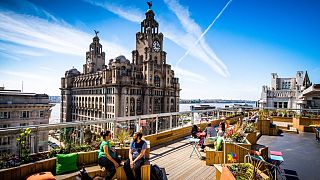 Liverpool waterfront is packed with bars and restaurants.   - 