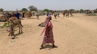 Des réfugiés fuyant le conflit au Soudan dans le village de Koufroun, près de la frontière avec le Soudan, au Tchad le jeudi 27 avril 2023.