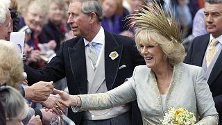 Charles and Camilla pictured after their civil wedding ceremony in 2005