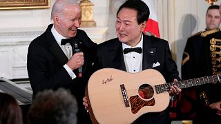 Joe Biden amerikai és Yoon Suk Yeol dél-koreai elnök Washingtonban, 2023. április 26. 