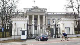 FILE - The Russian embassy in Poland