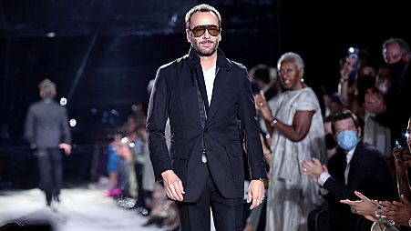 Tom Ford walks the runway at New York Fashion Week in September 2021