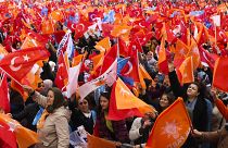Mitin del partido AKP en Ankara, capital de Turquía.