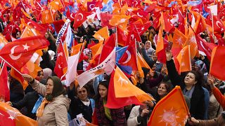 Mitin del partido AKP en Ankara, capital de Turquía.