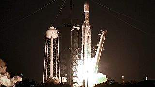 Décollage de la fusée Falcon 9 Heavy de SpaceX depuis Cap Canaveral en Floride, dimanche 30 avril 2023