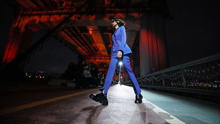 Louis Vuitton's Pre-Fall 2023 collection by Nicolas Ghesquière, taking place in Seoul on the Jamsugyo Bridge 