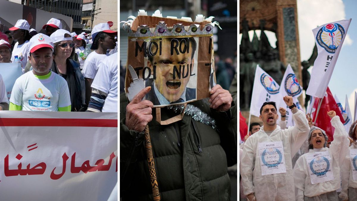 مظاهرات واحتجاجات ومواجهات مع الشرطة في يوم العمال العالمي (اسطنبول / باريس / بيروت)