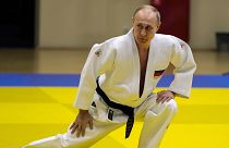 ولادیمیر پوتین در لباس جودوی تیم ملی روسیه