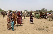 Menekültek a csádi-szudáni határ közelében fekvő faluban