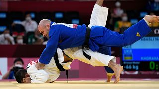 Judoca ucraniano Davyd Khorava nos jogos paralímpicos de 2020