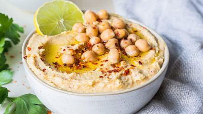 Homemade hummus is a perfect healthy snack to eat in front of Eurovision final