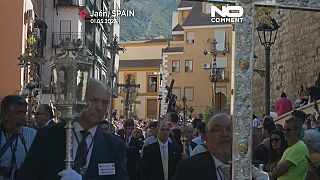 Procesión de El Abuelo en la ciudad andaluza de Jaén, sur de España, para pedir que llueva.