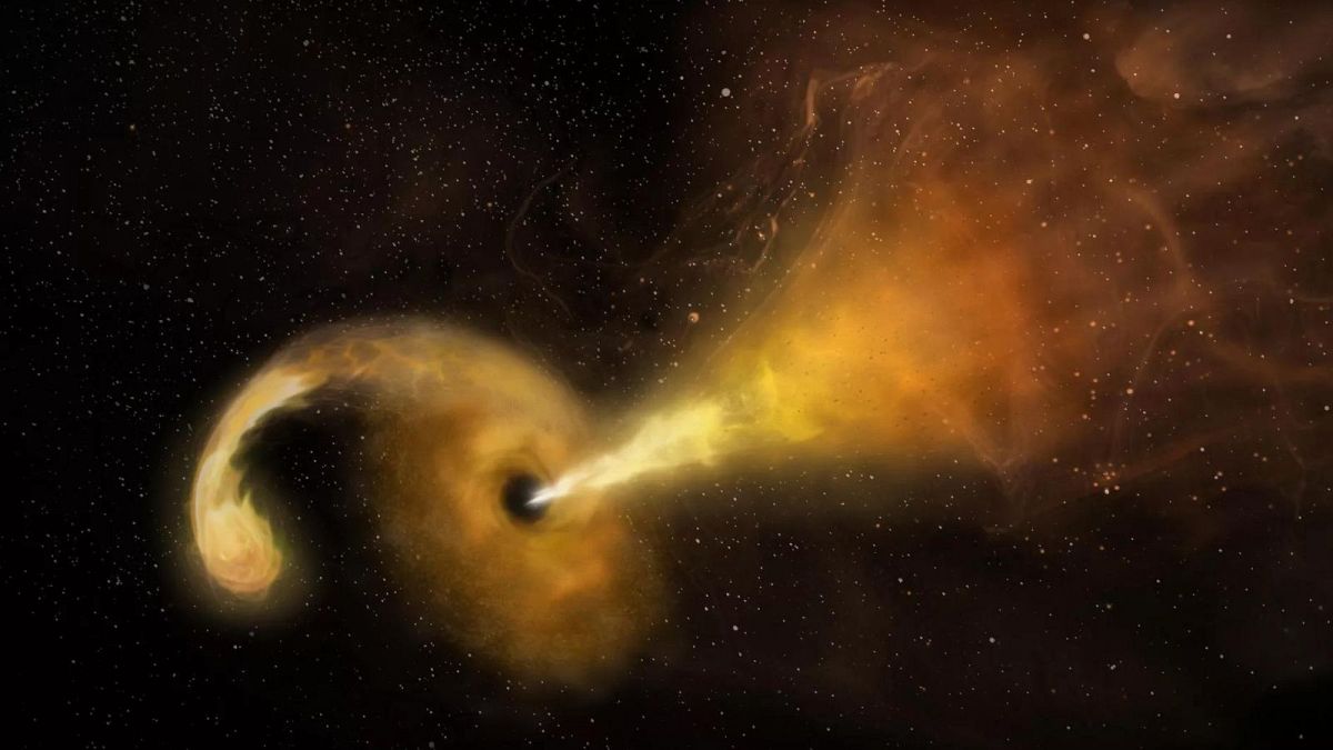تصویرسازی لحظه بلعیدن ستاره توسط یک سیاهچاله