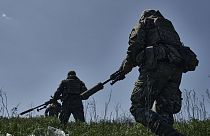 Ukrainische Sniper bei Bachmut in der Region Donezk