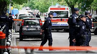 الشرطة الصربية قرب مكان الحادثة