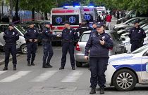 الشرطة الصربية إثر حادث إطلاق النار في بلغراد. 2023/05/03