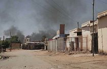 Smoke rises in Khartoum, Sudan, Wednesday, May 3, 2023. 