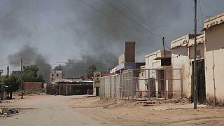 Smoke rises in Khartoum, Sudan, Wednesday, May 3, 2023. 