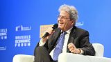 Paolo Gentiloni, az EU gazdasági biztosa a Brüsszeli Gazdasági Fórumon 