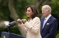 La vice-présidente américaine Kamala Harris et Joe Biden, le 1er mai 2023