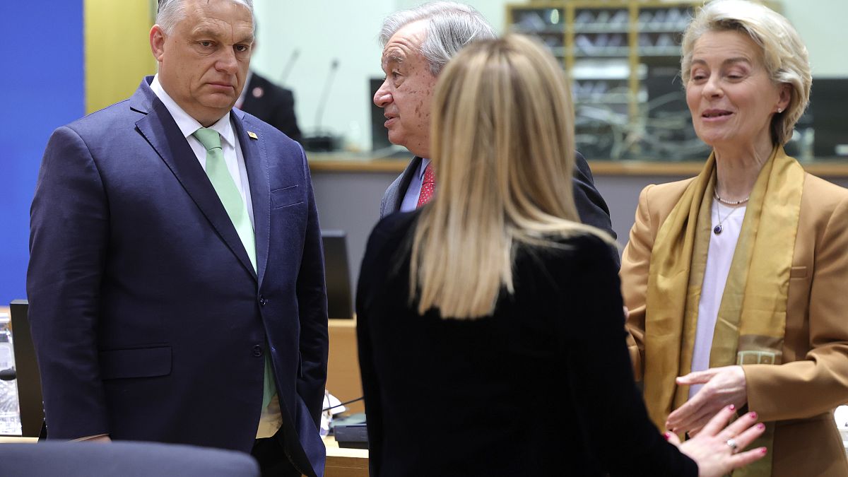 Orbán Viktor, Antonio Guterres ENSZ-főtitkár és Ursula von der Leyen, az Európai Bizottság elnöke
