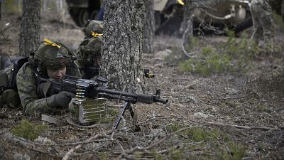 A Finnish soldier during a manœuvre.