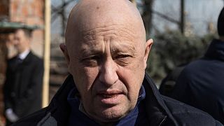 FILE - Yevgeny Prigozhin, the owner of the Wagner Group military company, arrives during a funeral ceremony at the Troyekurovskoye cemetery in Moscow, Russia, Saturday, April 