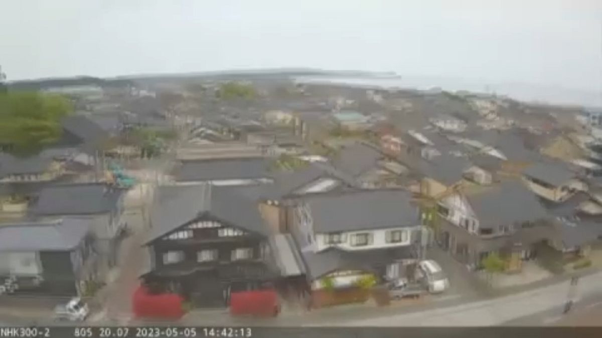 Térfigyelő kamera képe a földrengéskor