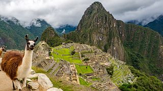 Two European tourists were caught taking nude photos at Machu Picchu.