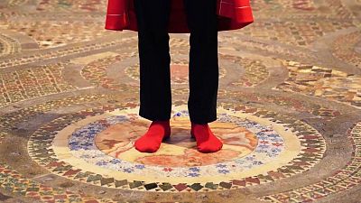 The Cosmati pavement will be on show during King Charles III's coronation and available for visitors to stand on later this month... Provided they take off their shoes