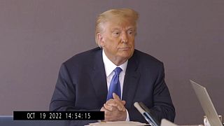 Ex-US-Präsident Donald Trump bei seiner Vernehmung im Oktober 2022
