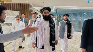 أمير خان متّقي ،وزير خارجية حكومة طالبان الأفغانية في مطار إسلام آباد، باكستان 6 مايو 2023