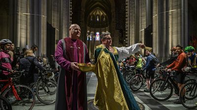 Benção das bicicletas na Catedral de São Pedro