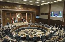 delegates and foreign ministers of member states convene at the Arab League headquarters in Cairo, Egypt, Sunday, May 7, 2023. 