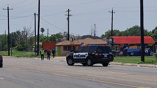 سيارة للشرطة في مكان وقوع حادث الدهس في ولاية تكساس 