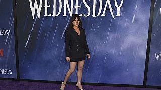 Jenna Ortega at a photocall for 'Wednesday'  at the Hollywood Forever Cemetery in April