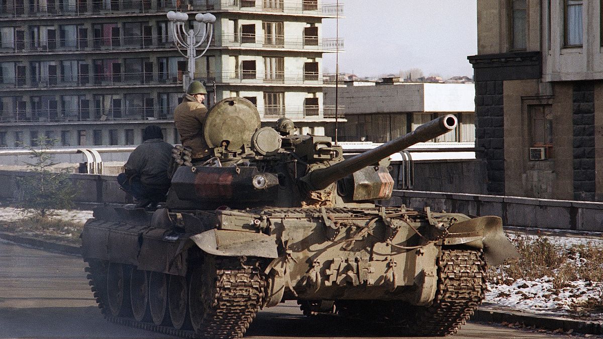 T-55-ös 1992-ben Grúziában