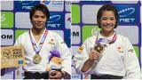 Abe Hifumi y Uta Abe en los Campeonatos del Mundo de Judo en Doha, Catar, el lunes 8 de mayo de 2023
