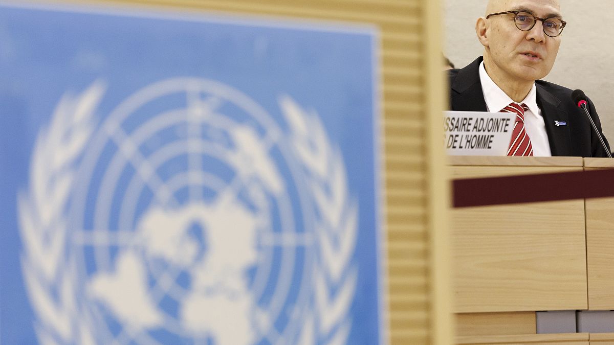 المفوض السامي للأمم المتحدة لحقوق الإنسان فولكر تورك (تورك) ، يحضر حلقة نقاش حول عقوبة الإعدام في جنيف. 2023/02/28