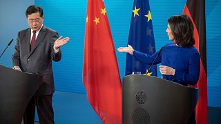 کنفرانس خبری مشترک وزرای خارجه آلمان و چین در برلین