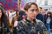 Adèle Haenel has called out the French cinema industry and quit acting - here seen during a Parisian protest (May 2022)