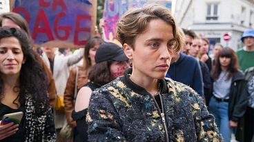 Adèle Haenel has called out the French cinema industry and quit acting - here seen during a Parisian protest (May 2022)