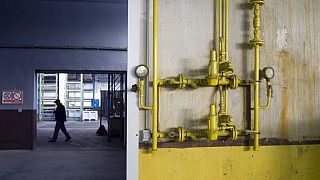 مصنع لإنتاج البطاريات أوقف الإنتاج بسبب نقص الغاز، في زغرب، كرواتيا، الخميس 15 يناير 2009.