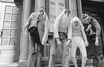 Members of Monty Python's Flying Circus in April 1976. From left to right: John Cleese, Michael Palin, Terry Gilliam and Terry Jones.
