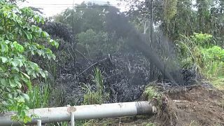 Mid shot of the oil leak from a pipe in Lago Agrio, Ecuador