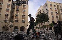 Les dégâts après une frappe à Khan Younis, bande de Gaza, le 11 mai 2023