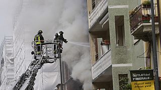 Les pompiers de Milan en intervention après l'explosion