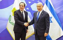 رئيس الوزراء الإسرائيلي بنيامين نتنياهو والرئيس القبرصي نيكوس كريستودوليدس 