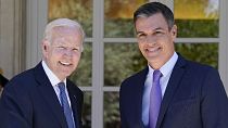 President Joe Biden and Spain's Prime Minister Pedro Sánchez meet at the Palace of Moncloa in Madrid, June 28, 2022. 