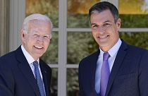 President Joe Biden and Spain's Prime Minister Pedro Sánchez meet at the Palace of Moncloa in Madrid, June 28, 2022. 